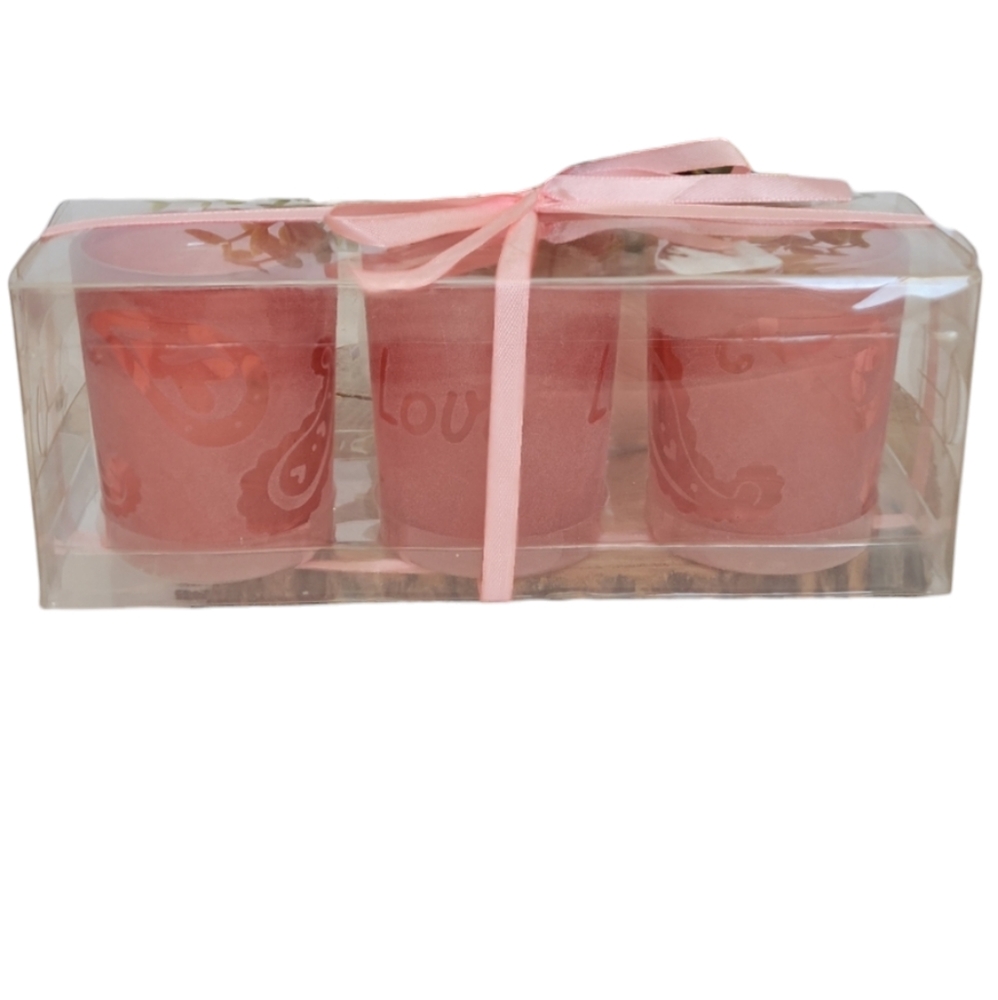 💕Yankee Candle Pink Frosted💕 Set of 3💕